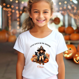 Halloween Cute Witch Namn Girl T-Shirt