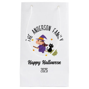Halloween Cute Witch på Broom Personlig Namn