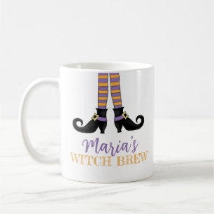Halloween Cute Witch Whimsical Shoes Witches Brew Kaffemugg