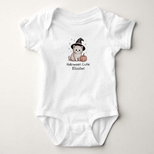 Halloween Cutie Personlig Cute Cat och Pumpkin T Shirt (Framsida)