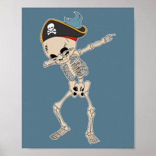 Halloween Dab Skeleton Pirat Dance Poster