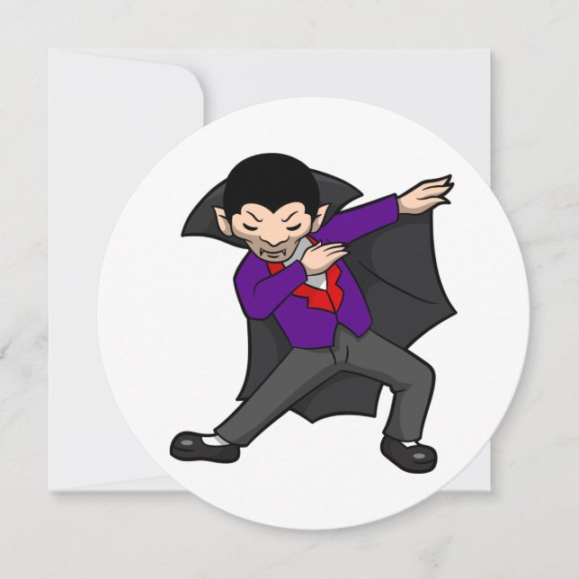halloween dabbing dracula vampyr inbjudningar (Framsida)