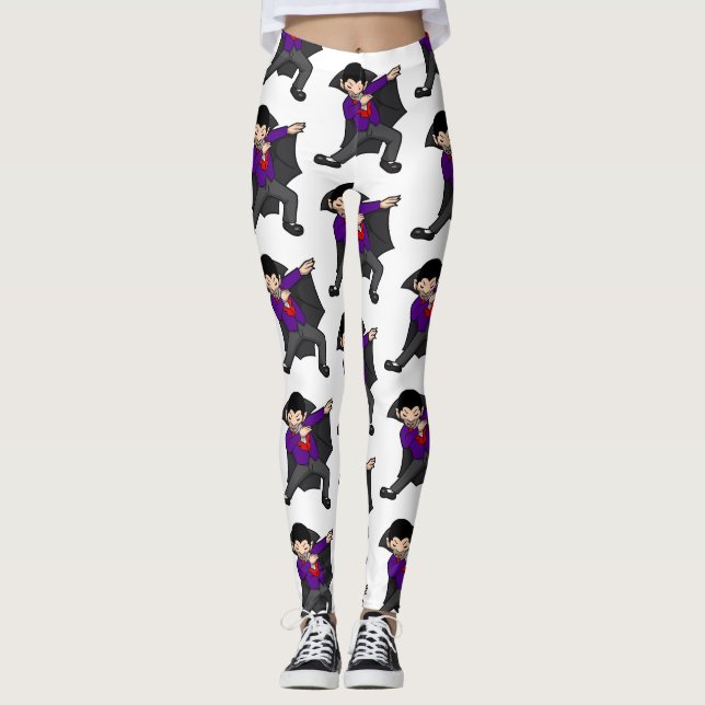 halloween dabbing dracula vampyr leggings (Framsida)