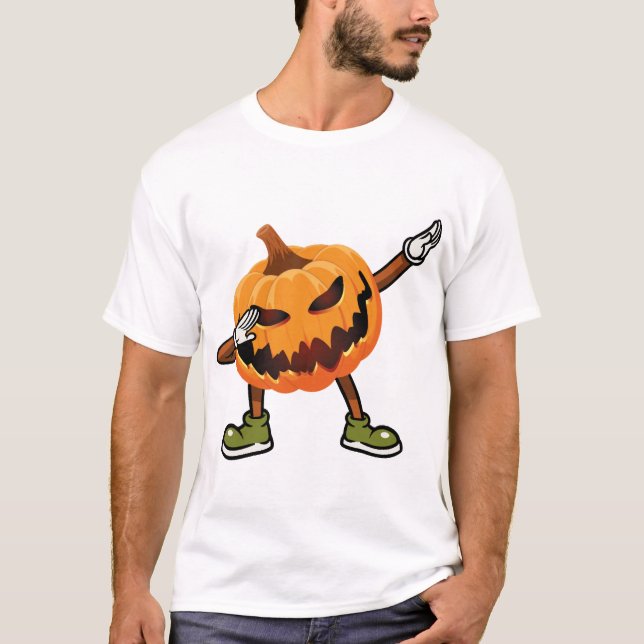 Halloween Dabbing Jack O Lantern Pumpa Halloween T Shirt (Framsida)