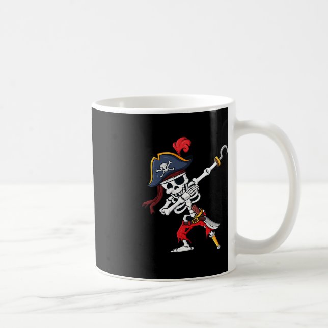 Halloween Dabbing Pirat Skeleton Roligt Dab Boys G Kaffemugg (Höger)