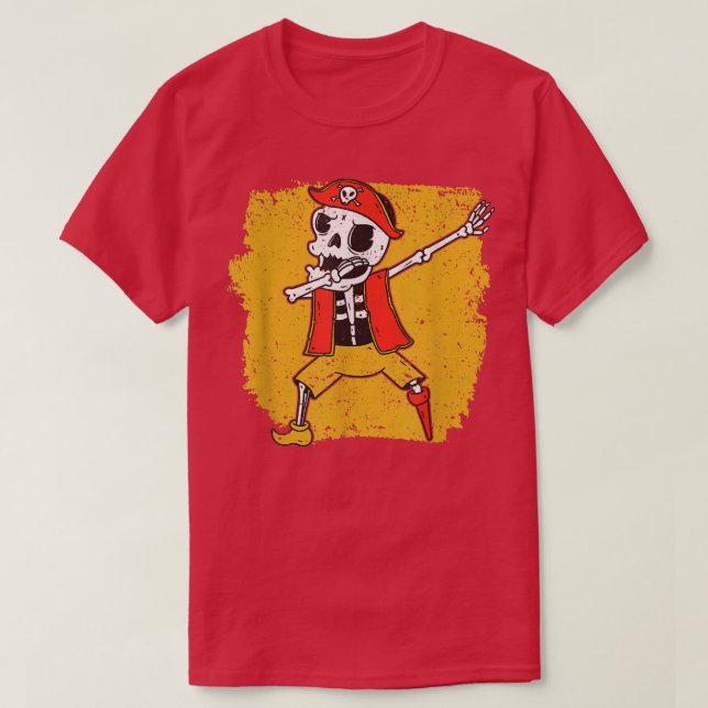 Halloween Dabbing Pirate Skeleton Funny Dab Dance  T Shirt (Design framsida)