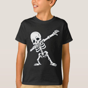 Halloween Dabbing Skeleton Boys Girls Kids Dab T Shirt