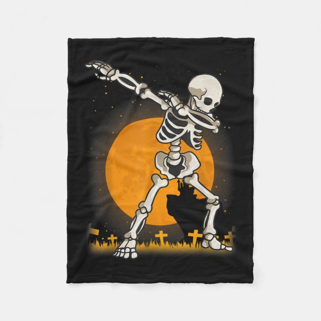 Halloween Dabbing Skeleton Costume Fleecefilt (Framsidan)