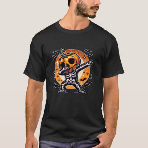 Halloween Dabbing Skeleton Jack o lantern Pumpkin T Shirt