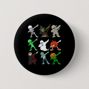Halloween Dabbing Skeleton Witch och Monsters Boys Knapp