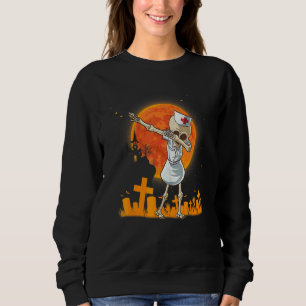 Halloween Dabbing Skelett Sjuksköterska Rn Dräkt T Shirt