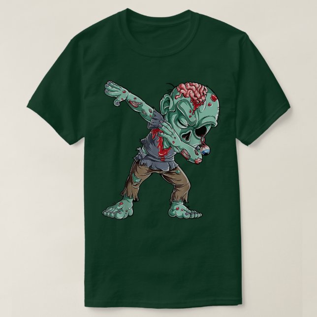Halloween Dabbing Zombie Brain Funny Boys Dab Danc T Shirt (Design framsida)