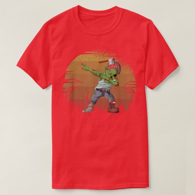 Halloween Dabbing Zombie Brain Funny Zombies Dab D T Shirt (Design framsida)