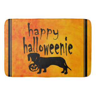 Halloween Dachshund Bus eller godis Badrumsmatta