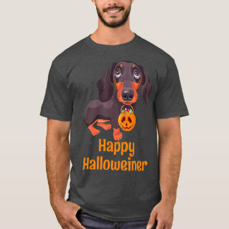 Halloween Dachshund Costume för manar Kvinnor Lyck T Shirt
