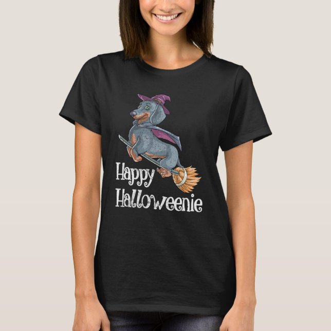 Halloween Dachshund Hund Costume Scary T Shirt (Framsida)