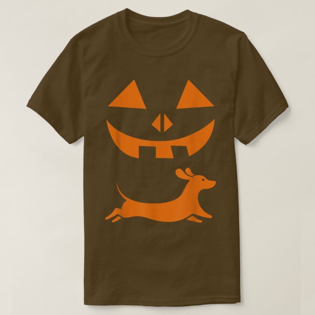 Halloween Dachshund Pumpkin Jackolantern Dog Lover T Shirt (Design framsida)