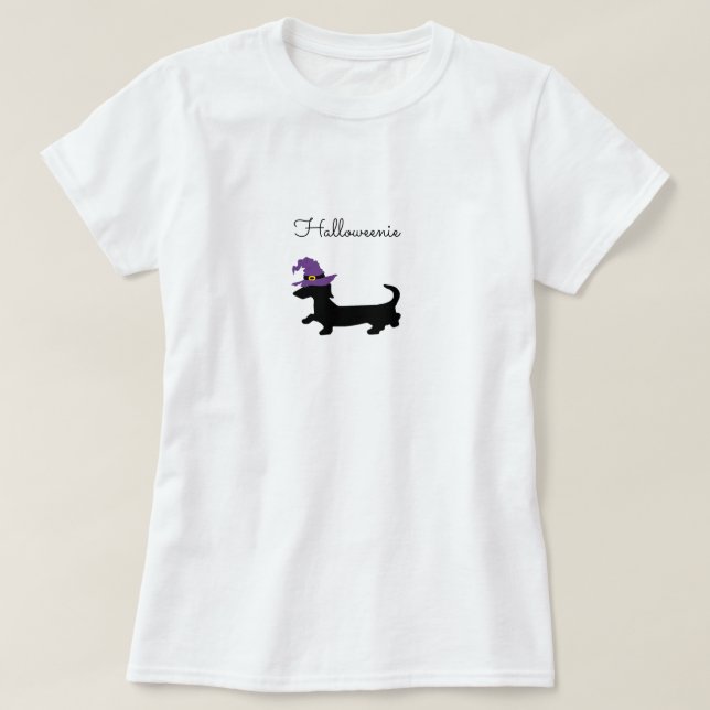 Halloween Dachshund Shirt T Shirt (Design framsida)
