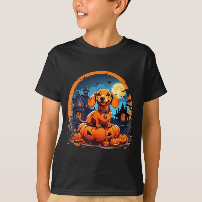 Halloween dachshund  t shirt (Framsida)