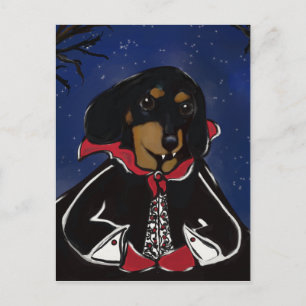 Halloween Dachshund Vykort
