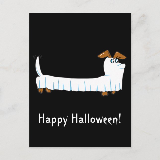 Halloween Dachshund Vykort (Framsida)