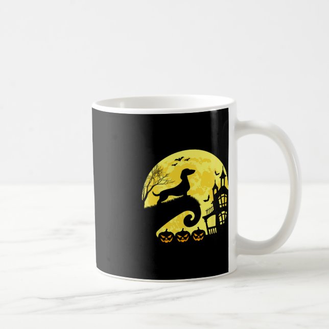 Halloween Dachshund Weenie Wiener Moonshine Sausag Kaffemugg (Höger)