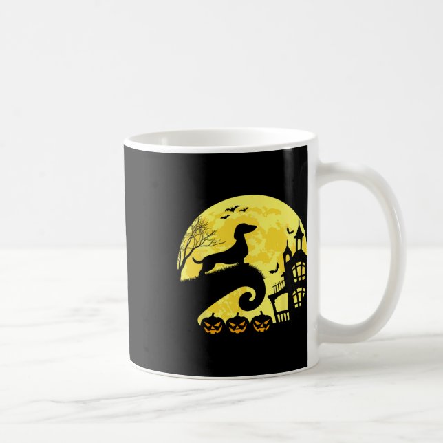 Halloween Dachshund Weenie Wiener Moonshine Sausag Kaffemugg (Höger)
