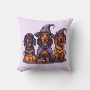Halloween Dachshund Witch Hundar Kudde