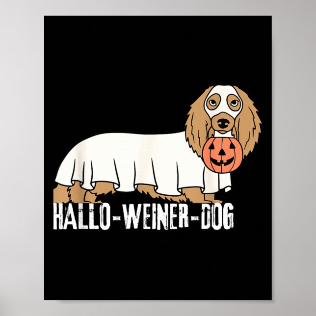 Halloween-Dackel Hallo-Weiner-Dog Poster (Framsidan)