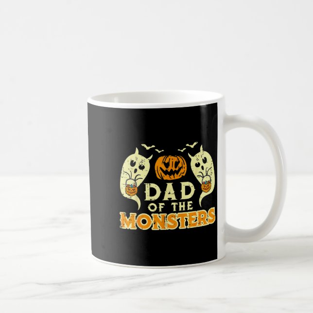 Halloween Dad Of Monsters Funny Family Costume Pap Kaffemugg (Höger)