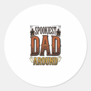Halloween Dad Tröja Skräckig Far Vintage Gravyr Runt Klistermärke