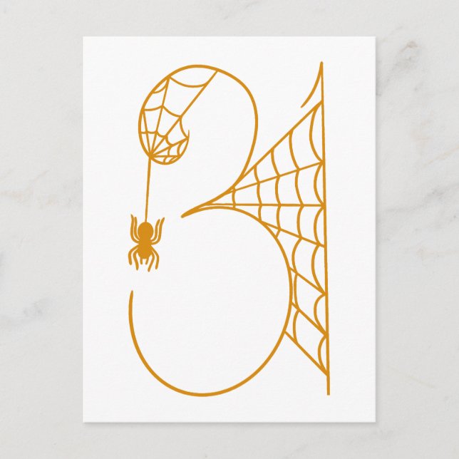 Halloween-dagen 31 spindelnät vykort (Framsida)