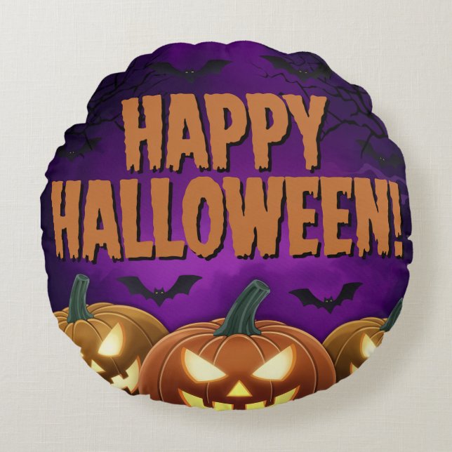 Halloween-dagen Rund påfyllning(4) Kudde (Framsidan)