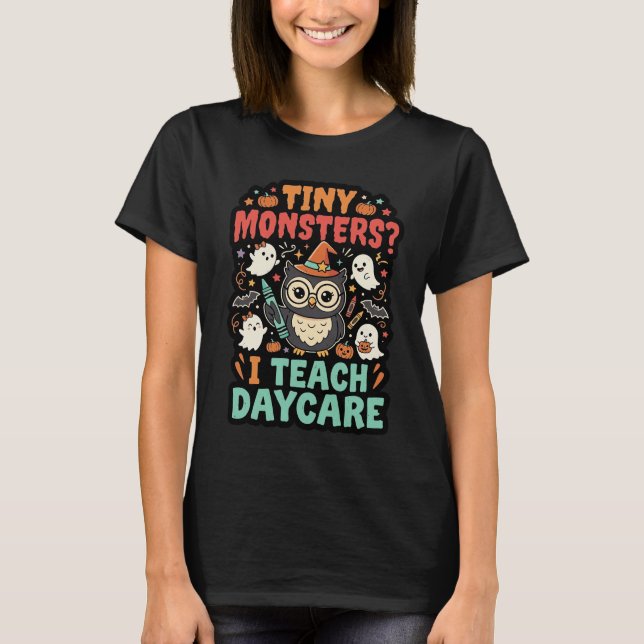 Halloween Dagis Lärare Små Monster T Shirt (Framsida)