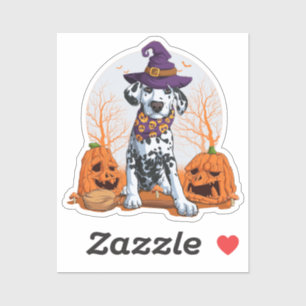 Halloween Dalmatian Square Sticker Klistermärken