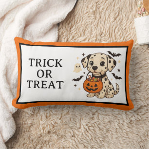 Halloween Dalmatien Hund Bus eller godis Lumbarkudde