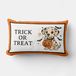 Halloween Dalmatien Hund Bus eller godis Lumbarkudde