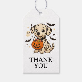 Halloween Dalmatien Hund Bus eller godis Party Presentetikett