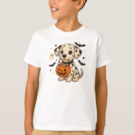 Halloween Dalmatien Hund Bus eller godis T Shirt