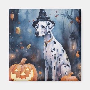 Halloween-Dalmatiner Med Pumpa Skräck Magnet