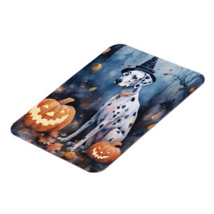 Halloween-Dalmatiner Med Pumpa Skräck Magnet