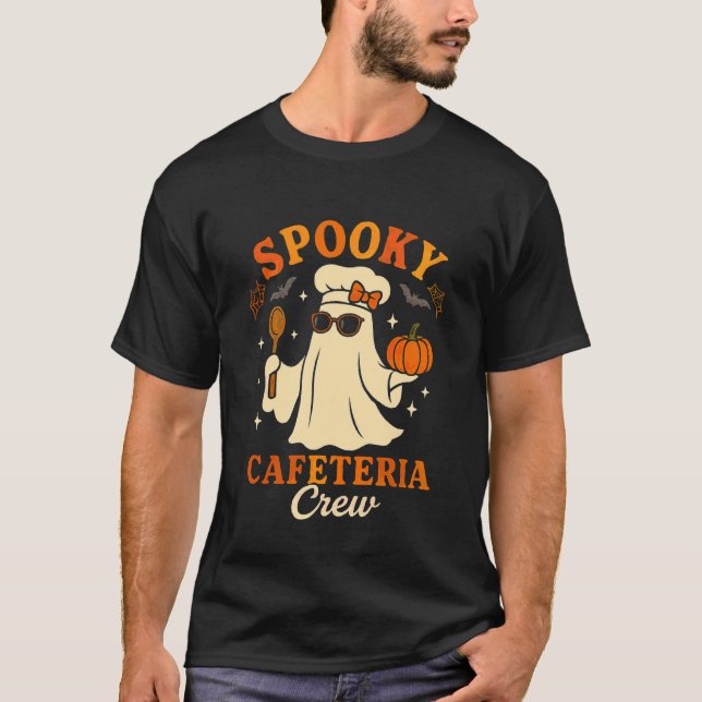 Halloween-dam för lunch Cafeteria Personal Caféarb T Shirt (Framsida)