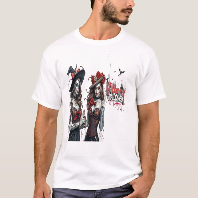 halloween damer graffiti konst familj t shirt (Framsida)