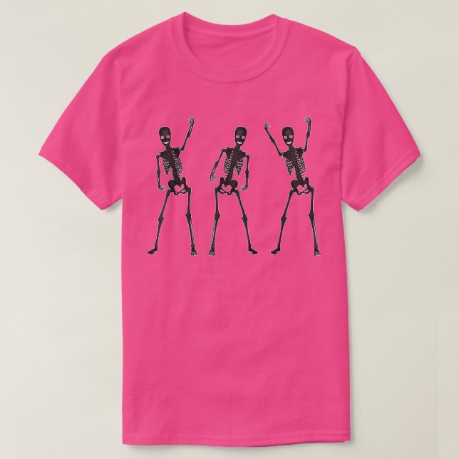 Halloween Dance Forever Dancing Black Skeletons  T Shirt (Design framsida)