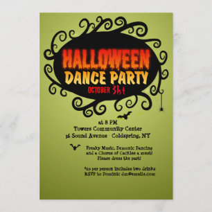 Halloween Dance Party-inbjudan Inbjudningar
