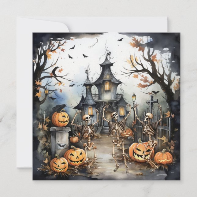 Halloween Dance Party-inbjudan Julkort (Framsida)