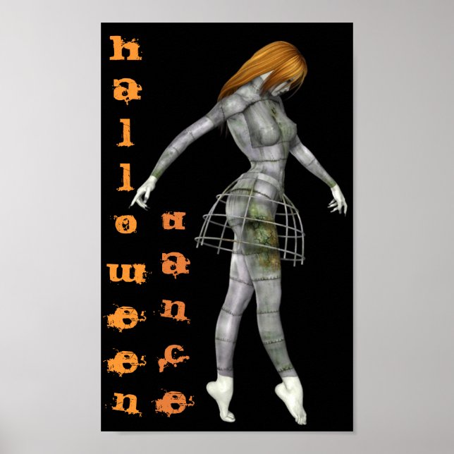 Halloween Dance Steampunk Rusty Goth Mannequin Poster (Framsidan)