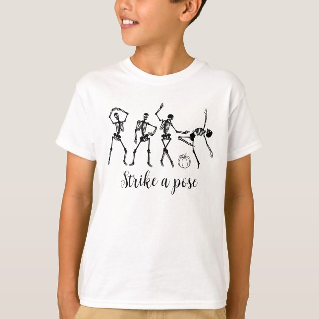 Halloween Dancing Skeleton Customize Funny Text T Shirt (Framsida)