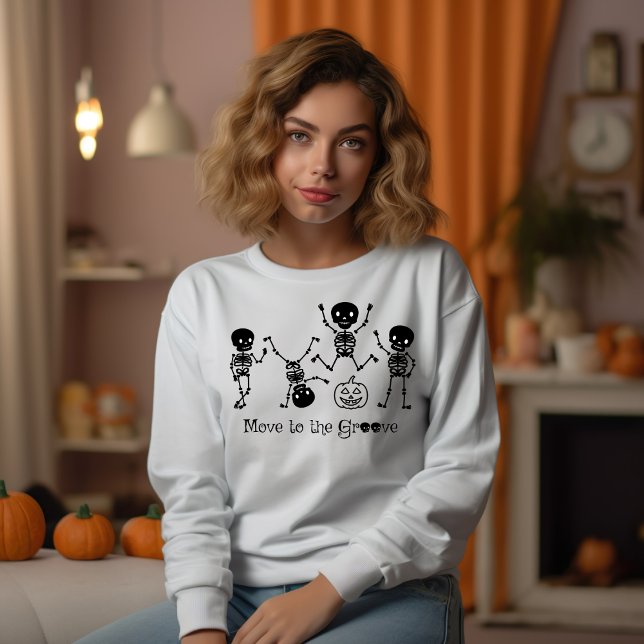 Halloween Dancing Skeleton flyttar till Groove Fun T Shirt (Skapare uppladdad)