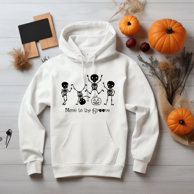 Halloween Dancing Skeleton flyttar till Groove Hoodie (Skapare uppladdad)